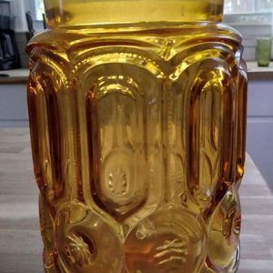 Vintage Amber Moon and Stars L. E. Smith Canister